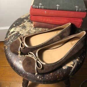 Lily Pulitzer Brown Tering Ballet Flats Suede 6M